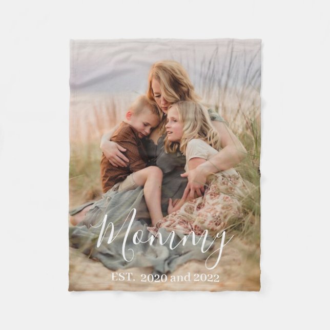 Couverture Polaire Custom Mom Established Modern Script Photo  (Devant)