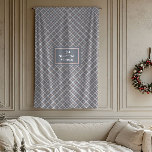 Couverture Polaire Custom Name Blanket Chic Coral Grey Elegant (Custom Name Blanket Chic Coral Grey Elegant)