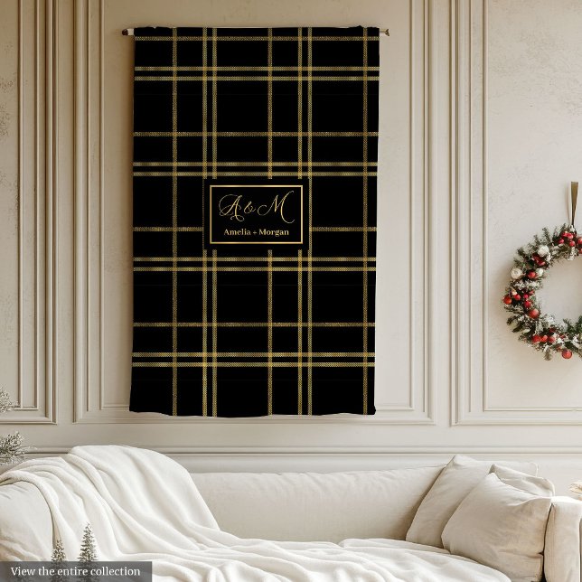 Couverture Polaire Custom Name Blanket Luxe Black Gold Anniversary (Custom Name Blanket Luxe Black Gold Anniversary)