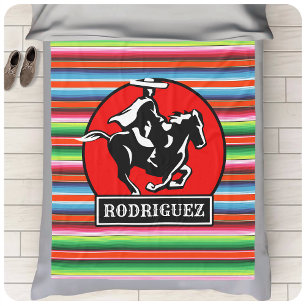Couverture Polaire CUSTOM NAME Charro Horse Spanish Mexican Serape