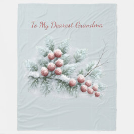 Couverture Polaire Custom Name Frosted Winter Berry Throw Personalize