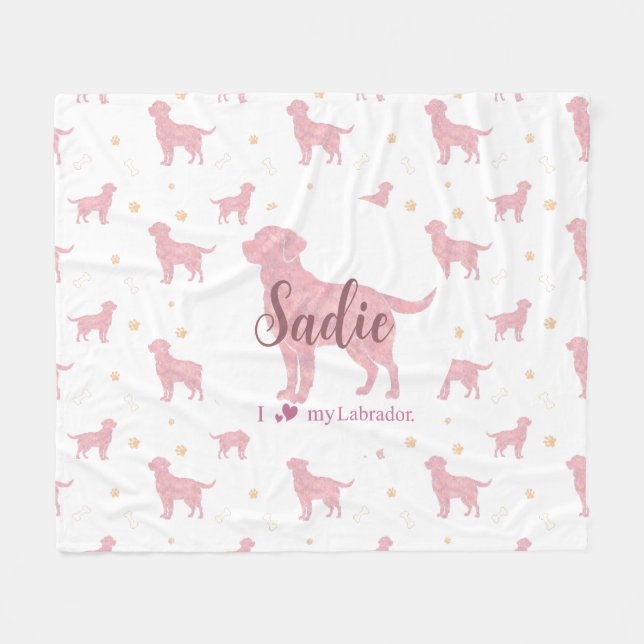 Couverture Polaire Custom Pastel pink Labrador retriever blanket gift (Devant (Horizontal))