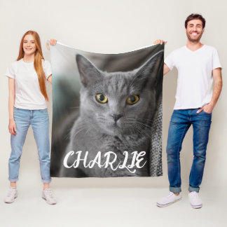 COUVERTURE POLAIRE CUSTOM PET PHOTO FLEECE BLANKET