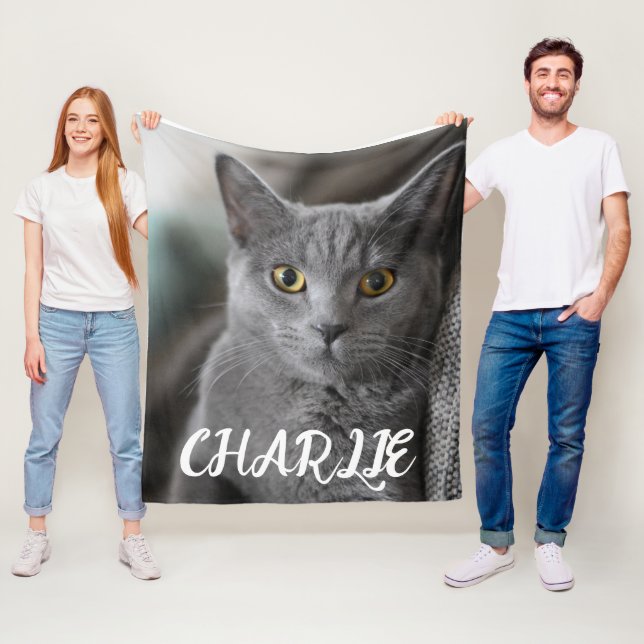 COUVERTURE POLAIRE CUSTOM PET PHOTO FLEECE BLANKET (En situation)
