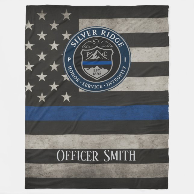 Couverture Polaire Custom Police Thin Blue Line Blanket (Devant)