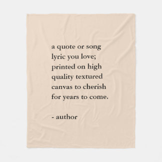 Couverture Polaire Custom Quote Print