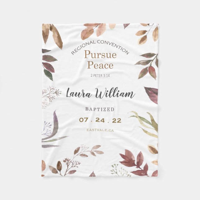 Couverture Polaire Customisé 2022 Convention JW Baptism Fleece Blan (Devant)