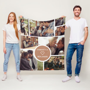 Couverture Polaire Cute 8 Photo Collage Camping de vacances Personnal