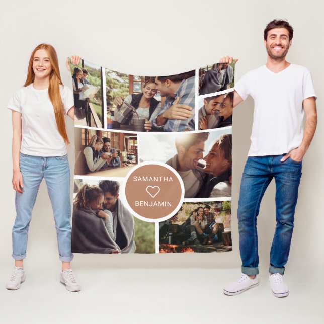 Couverture Polaire Cute 8 Photo Collage Camping de vacances Personnal (En situation)