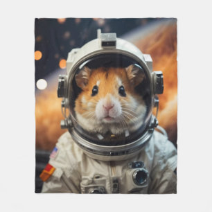 Couverture Polaire Cute astronaute spatiale Hamster