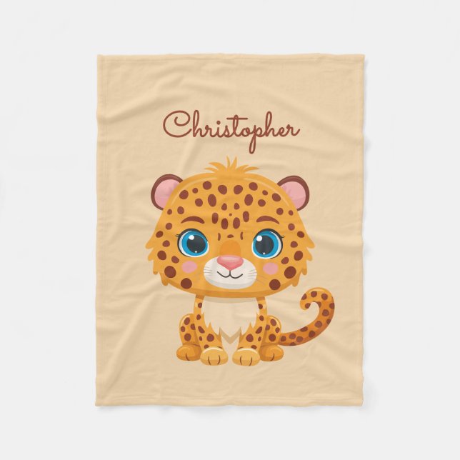 Couverture Polaire Cute Baby Leopard Safari Animal Kids (Devant)