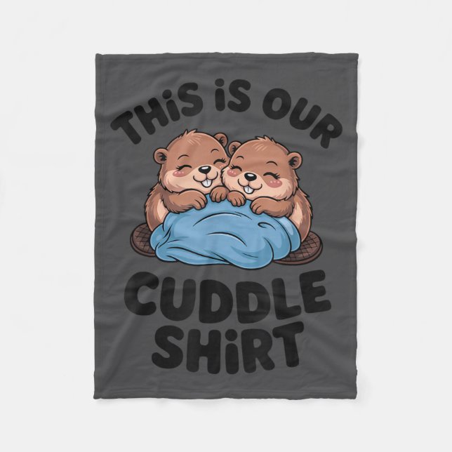 Couverture Polaire Cute Beaver Couple This Is Our Cuddle  (Devant)