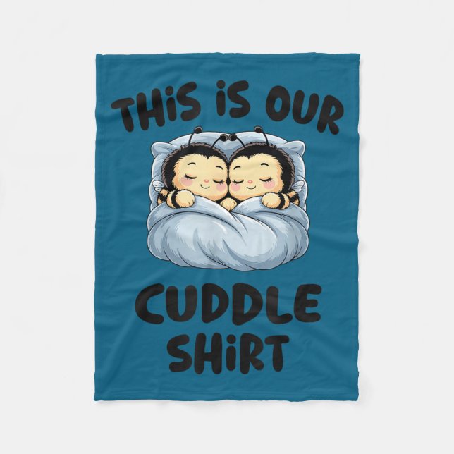 Couverture Polaire Cute Bee Lovers This Is Our Cuddle  (Devant)
