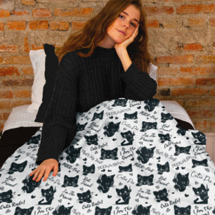 Couverture Polaire Cute Black Cats et Motif des paroles