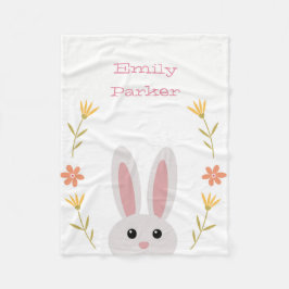 Couverture Polaire Cute Bunny Blanche-Toison personnalisée