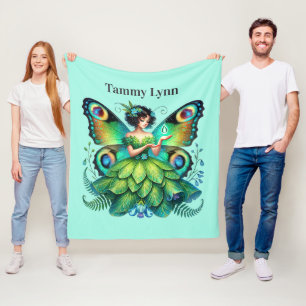 Couverture Polaire Cute Butterfly fairy ajouter nom filles