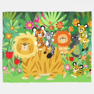 Couverture Polaire Cute Cartoon Liger et amis Fleece Blanket