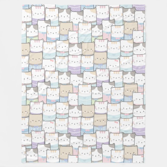 Couverture Polaire Cute Cats Blanche polaire (Devant)