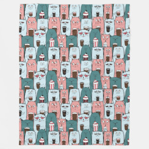 Couverture Polaire Cute Cats Blanche polaire