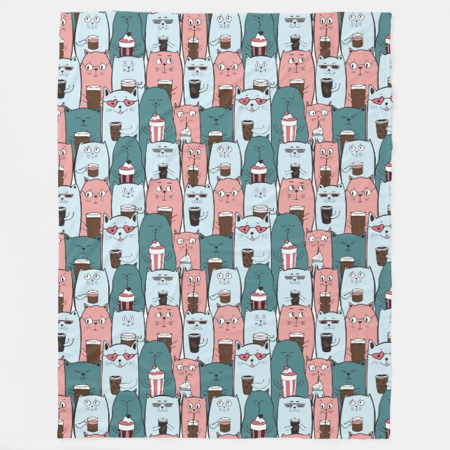Couverture Polaire Cute Cats Blanche polaire (Devant)