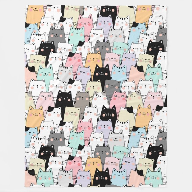 Couverture Polaire Cute Cats Blanche polaire (Devant)