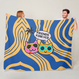 Couverture Polaire Cute Cats prudents Blanket en polaire !