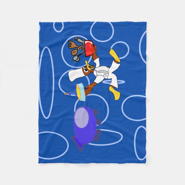 Couverture Polaire Cute Chef Ducky Kazoo Blue Cercles (Devant)