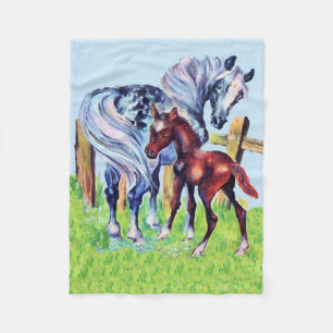 Couverture Polaire Cute Cheval Vintage Maman Bébé