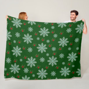 Couverture Polaire Cute Chic Modern Snowflakes Motif de Noël
