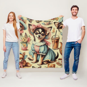 Couverture Polaire Cute Chihuahua Peinture Chiot