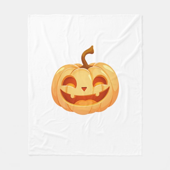 Couverture Polaire Cute Citrouille Jack-o'-lantern Turtle Mer Hallowe (Devant)