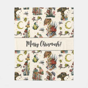 Couverture Polaire Cute Cottagecore Joyeux Champagne de Noël Lover Fl