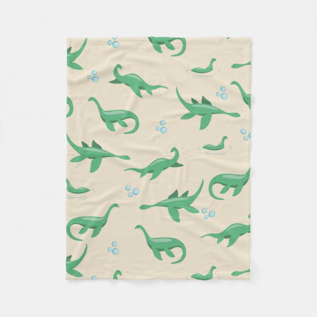 Couverture Polaire Cute Cryptid Loch Ness Monster Blanche (Devant)