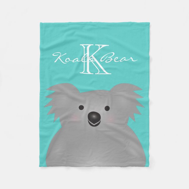 Couverture Polaire Cute Cudely Australia Baby Koala Oear Monogramme (Devant)