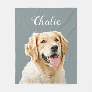 Couverture Polaire Cute Custom Golden Retriever Chien Personnalisé