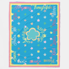 Couverture Polaire Cute Custom Modern Boho Flower Pourquoi Je T'Aime