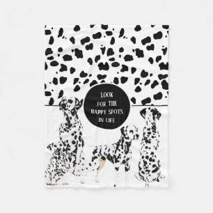 Couverture Polaire Cute Dalmatiens Noir & Blanc Zones Joyeuses