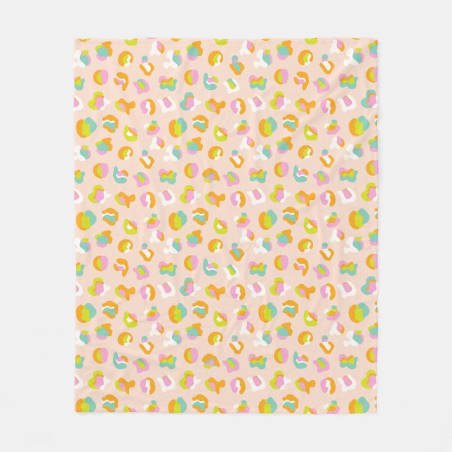 Couverture Polaire Cute Empreinte de léopard Cheetah Spots Motif rose (Devant)