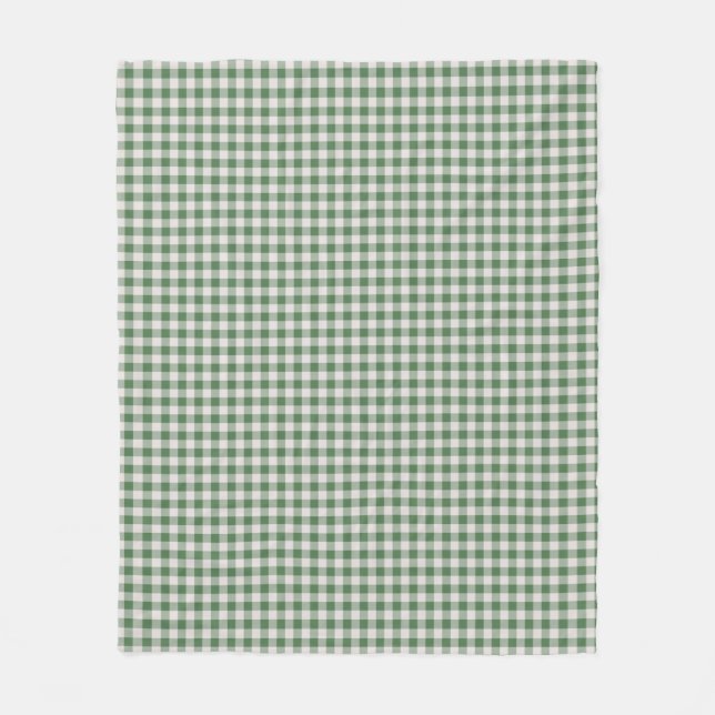 Couverture Polaire Cute En vichy rétro Motif | Vert hiver  (Devant)