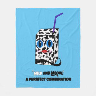 Couverture Polaire Cute et Quirky : Illustration de chat au lait