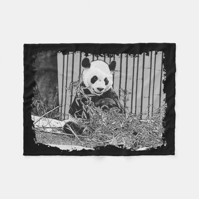 Couverture Polaire Cute Giant Panda Ours (Devant (Horizontal))