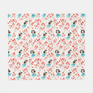 Couverture Polaire Cute Girl Floral Pattern Fleece Blanket – Soft Kid