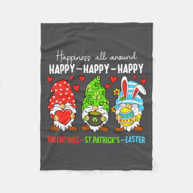 Couverture Polaire Cute Gnome Happy Valentines St Patricks Easter Hol (Devant)
