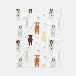 Couverture Polaire Cute Goats Farm Animals
