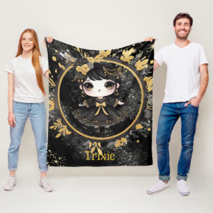 Couverture Polaire Cute Goth Girl Décor Personnalisé Cadeau Gothique 