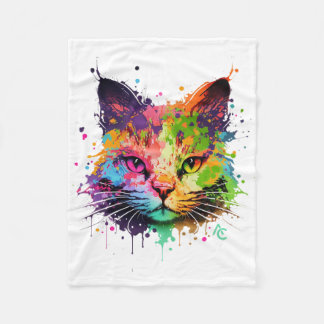 Couverture Polaire Cute Graffiti Neon Enk Splash Chat