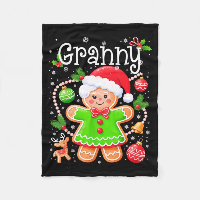 Couverture Polaire Cute Granny Gingerbread Family Matching Christmas  (Devant)