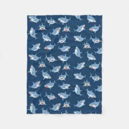 Couverture Polaire Cute Great White Sharks Motif Océan
