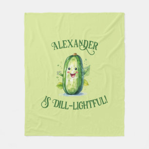Couverture Polaire Cute Green Cartoon Pickle