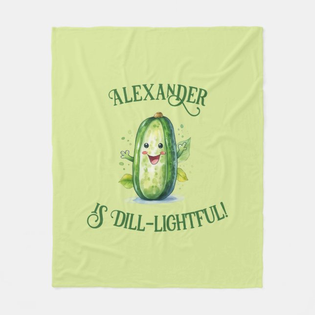 Couverture Polaire Cute Green Cartoon Pickle (Devant)